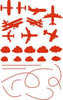 Airplane Wall/Ceiling Stickers-Ceiling Decor,Dropship,Sticker,Wall & Ceiling Stickers-Red-34x55 cm-A4360-RedXS-Learning SPACE