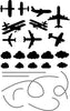 Airplane Wall/Ceiling Stickers-Ceiling Decor,Dropship,Sticker,Wall & Ceiling Stickers-Black-34x55 cm-A4360-BlackXS-Learning SPACE
