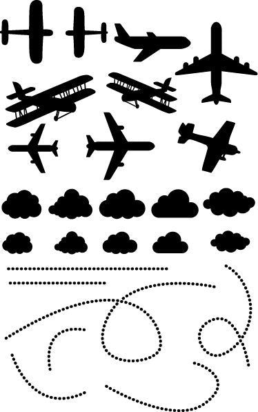 Airplane Wall/Ceiling Stickers-Ceiling Decor,Dropship,Sticker,Wall & Ceiling Stickers-Black-34x55 cm-A4360-BlackXS-Learning SPACE