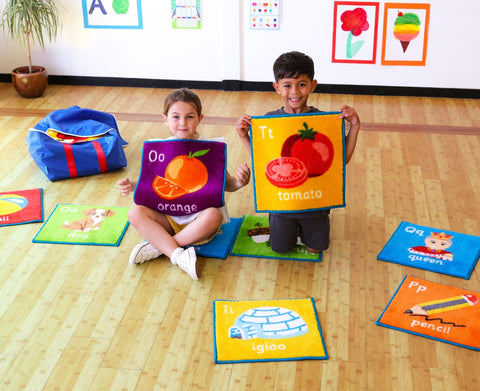 Alphabet 26 Mini Placement Carpets with Holdall-Dropship,Educational Carpet,Kit For Kids,Learn Alphabet & Phonics,Mats,Mats & Rugs,Multi-Colour,Rugs,Sit Mats,Square,Wellbeing Furniture-Learning SPACE