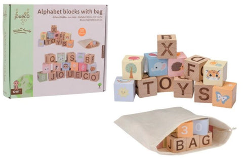Alphabet blocks with bag-Baby Wooden Toys,Building Blocks,Discontinued,Learn Alphabet & Phonics,Stacking Toys & Sorting Toys,Wooden Toys-Learning SPACE