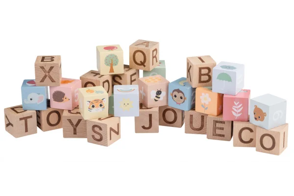 Alphabet blocks with bag-Baby Wooden Toys,Building Blocks,Discontinued,Learn Alphabet & Phonics,Stacking Toys & Sorting Toys,Wooden Toys-Learning SPACE