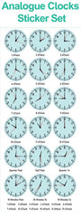 Analogue Clocks Sticker Set-Dropship,Furniture,Sticker,Wall & Ceiling Stickers,Wall Decor,Willowbrook-Learning SPACE