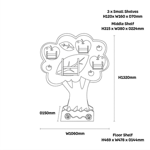 Apple Tree Bookcase-Bookcases,Classroom Furniture,Furniture,Profile Education,Wellbeing Furniture-Learning SPACE
