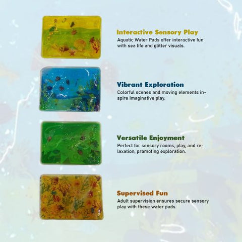 Aquatic Water Play Pads - 4 Pack-AllSensory,Calming & Anxiety,Helps With,Lumina,Playlearn,SCOTEXCEL,Sensory Flooring,Sensory Processing Disorder,Sensory Seeking,Tactile Toys & Books,Underwater Sensory Room,Visual Sensory Toys-Learning SPACE