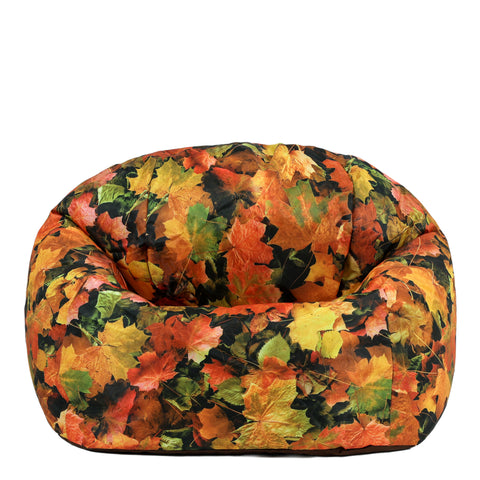 Autumn Leaves Printed Large Classic Bean Bag-Bean Bags,Bean Bags & Cushions,Dropship,Eden Learning Spaces,Nature,Nature Learning Environment,Nature Sensory Room,Wellbeing Furniture-Learning SPACE