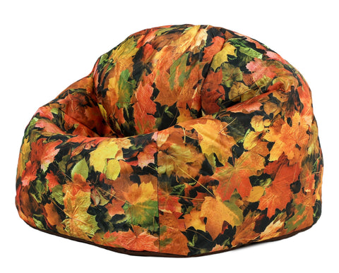 Autumn Leaves Printed Large Classic Bean Bag-Bean Bags,Bean Bags & Cushions,Dropship,Eden Learning Spaces,Nature,Nature Learning Environment,Nature Sensory Room,Wellbeing Furniture-Learning SPACE
