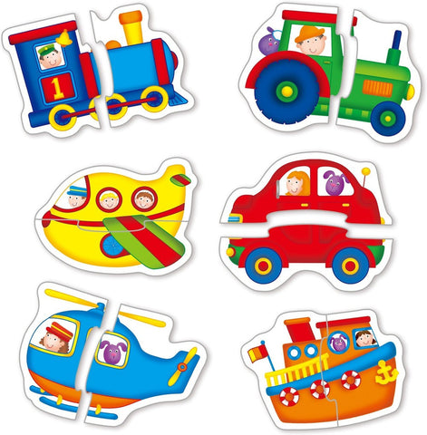 Baby Puzzles - Transport-2-12 Piece Jigsaw,Cars & Transport,Down Syndrome,Galt,Games & Toys,Gifts For 2-3 Years Old,Imaginative Play,Stock-Learning SPACE
