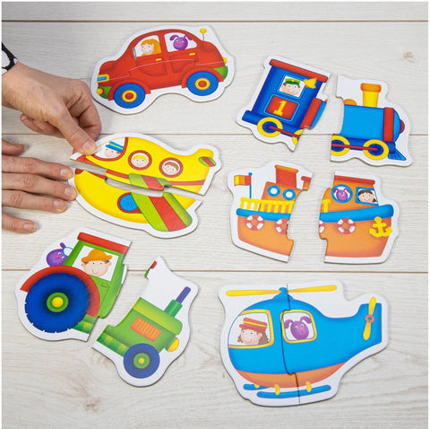 Baby Puzzles - Transport-2-12 Piece Jigsaw, Cars & Transport, Down Syndrome, Galt, Gifts For 2-3 Years Old, Imaginative Play, Stock-Learning SPACE