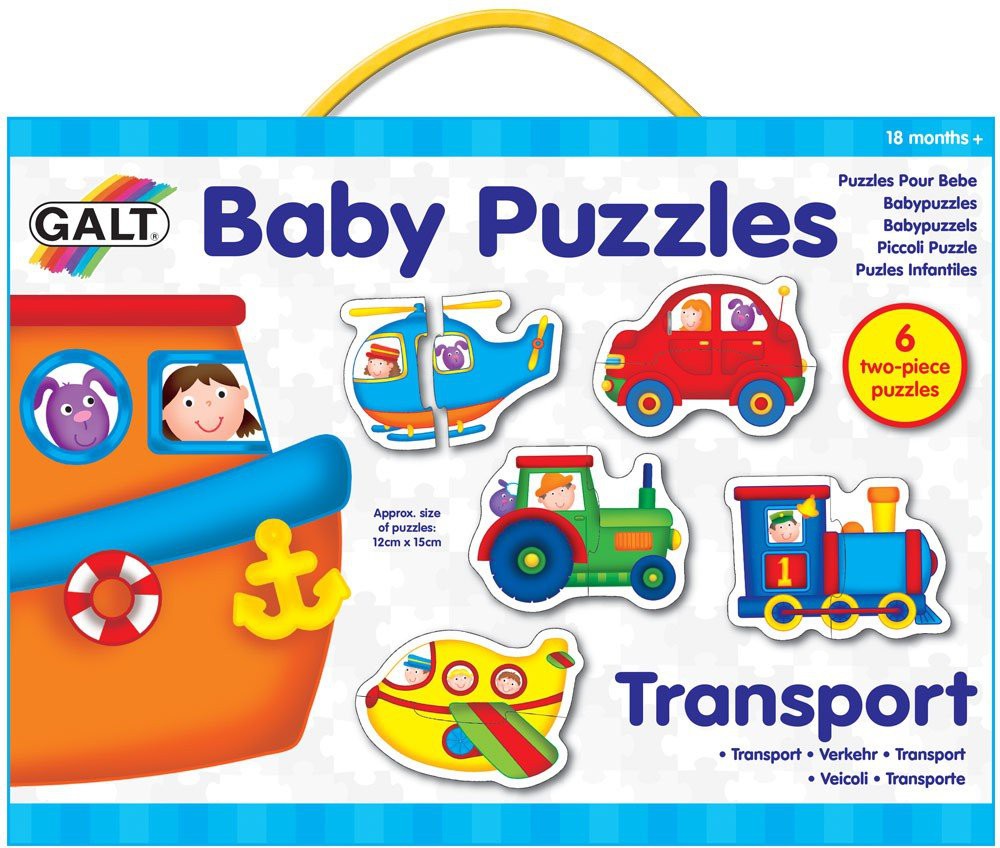 Baby Puzzles - Transport-2-12 Piece Jigsaw,Cars & Transport,Down Syndrome,Galt,Games & Toys,Gifts For 2-3 Years Old,Imaginative Play,Stock-Learning SPACE