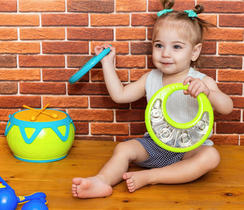 Baby Tambourine (Single) - Children's Musical Instrument-Baby Cause & Effect Toys,Baby Musical Toys,Baby Sensory Toys,Calming & Anxiety,Cerebral Palsy,Down Syndrome,Gifts for 0-3 Months,Gifts For 1 Year Olds,Gifts For 3-6 Months,Gifts For 6-12 Months Old,Halilit Toys,Helps With,Music,Neuro Diversity,Sensory Seeking,Sound Equipment,Stock-Learning SPACE