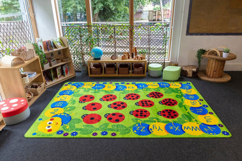 Back to Nature™ Chloe Caterpillar Numeracy & Literacy 3x2m Carpet-Dropship,Educational Carpet,Kit For Kids,Mats & Rugs,Rectangular,Rugs,Wellbeing Furniture,World & Nature-Learning SPACE