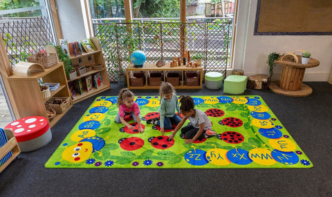 Back to Nature™ Chloe Caterpillar Numeracy & Literacy 3x2m Carpet-Dropship,Educational Carpet,Kit For Kids,Mats & Rugs,Rectangular,Rugs,Wellbeing Furniture,World & Nature-Learning SPACE