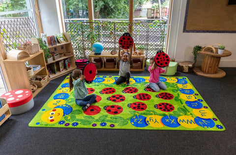 Back to Nature™ Chloe Caterpillar Numeracy & Literacy 3x2m Carpet-Dropship,Educational Carpet,Kit For Kids,Mats & Rugs,Rectangular,Rugs,Wellbeing Furniture,World & Nature-Learning SPACE