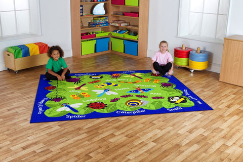 Back to Nature™ Mini Beasts 2.4x2m Carpet-Dropship,Kit For Kids,Mats & Rugs,Nature Sensory Room,Rugs,Wellbeing Furniture-Learning SPACE