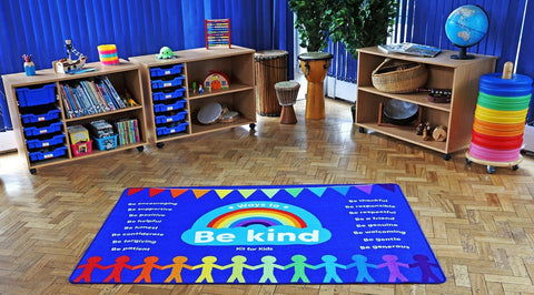 Be Kind Carpet 2x1.3m-Calmer Classrooms,Dropship,Educational Carpet,Helps With,Kit For Kids,Mats & Rugs,Multi-Colour,Rectangular,Rewards & Behaviour,Rugs,Wellbeing Furniture-Learning SPACE