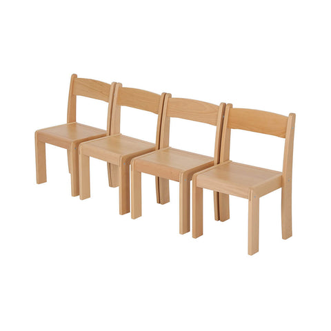 Beechwood Stackable Chairs-Beechwood,Children's Wooden Seating,Classroom Chairs,Classroom Furniture,Furniture,Library Furniture,Nursery,Seating,Toddler Seating,Wellbeing Furniture-Age 3-4-Pack of 4-STCHBCH1-Learning SPACE