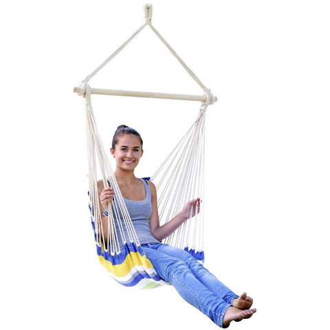 Belize Kolibri Hammock Chair-Hammock Chair-Amazonas,Blue,Cotton,Dropship,Green,Hammock chair,Hanging Chair,Indoor,Single,Yellow-Learning SPACE