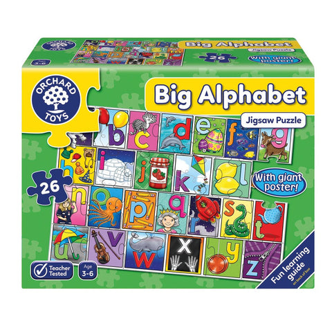 Big Alphabet Jigsaw Puzzle 26 Pieces-13-99 Piece Jigsaw,Down Syndrome,Dyslexia,Early Years Literacy,Games & Toys,Learn Alphabet & Phonics,Learning Difficulties,Literacy Toys,Orchard Toys,Primary Literacy-Learning SPACE