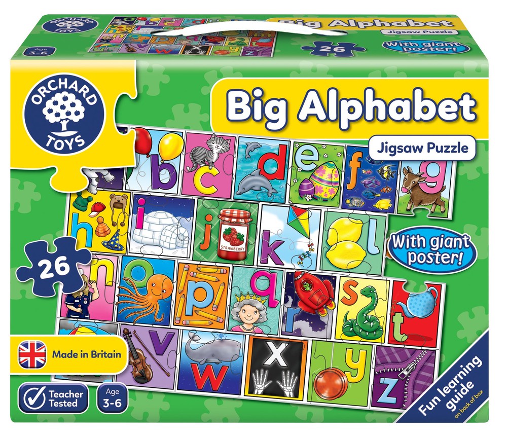 Big Alphabet Jigsaw Puzzle 26 Pieces-13-99 Piece Jigsaw,Down Syndrome,Dyslexia,Early Years Literacy,Games & Toys,Learn Alphabet & Phonics,Learning Difficulties,Literacy Toys,Orchard Toys,Primary Literacy-Learning SPACE