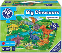 Big Dinosaur Jigsaw Puzzle 50 Pieces-13-99 Piece Jigsaw,AllSensory,Dinosaurs. Castles & Pirates,Down Syndrome,Early Years Sensory Play,Games & Toys,Gifts for 5-7 Years Old,Imaginative Play,Orchard Toys,Primary Games & Toys,Stock,Strength & Co-Ordination-Learning SPACE