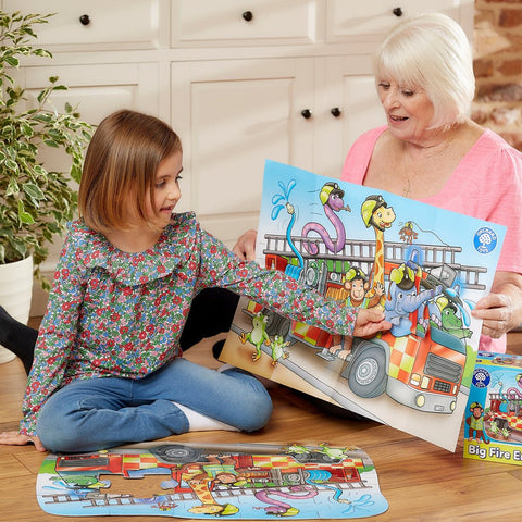 Big Fire Engine Jigsaw Puzzle-13-99 Piece Jigsaw,Down Syndrome,Early years Games & Toys,Fire. Police & Hospital,Games & Toys,Gifts For 2-3 Years Old,Imaginative Play,Orchard Toys,Primary Games & Toys,Stock,Strength & Co-Ordination-Learning SPACE