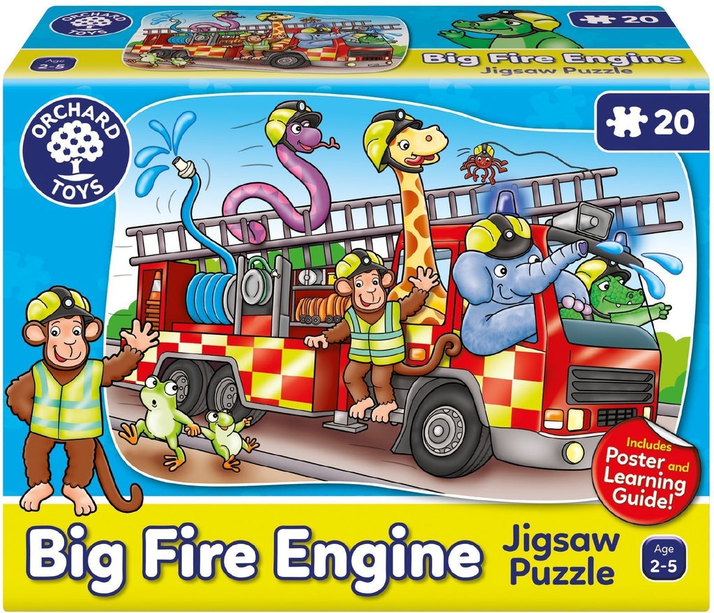 Big Fire Engine Jigsaw Puzzle-13-99 Piece Jigsaw, Down Syndrome, Early years Games & Toys, Fire. Police & Hospital, Imaginative Play, Orchard Toys, Primary Games & Toys, Stock, Strength & Co-Ordination-Learning SPACE