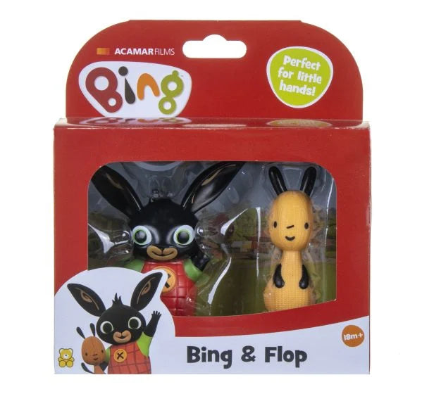 Bing & Friends Figure Twin Pack Bing and Flop Characters-Bing and Friends,Figurines,Gifts For 2-3 Years Old,Small World,Stocking Stuffers-Learning SPACE