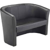 Black Faux Leather Tub Sofa-Dropship,Full Size Seating,Furniture,Seating,Sofa,Wellbeing Furniture-Learning SPACE