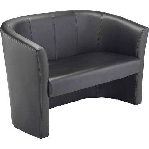 Black Faux Leather Tub Sofa-Dropship,Full Size Seating,Furniture,Seating,Sofa,Wellbeing Furniture-Learning SPACE