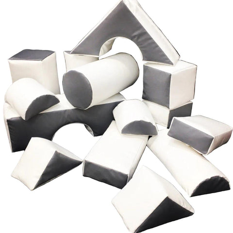 Black & White 14 Shape Soft Play kit-Early Years Sensory Play,Sensory Room Furniture,Soft Play Sets-Learning SPACE
