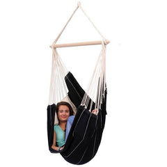 Brasil Black Hammock Chair-Hammock Chair-Amazonas,Black,Cotton,Dropship,Hammock chair,Hanging Chair,Single-Learning SPACE
