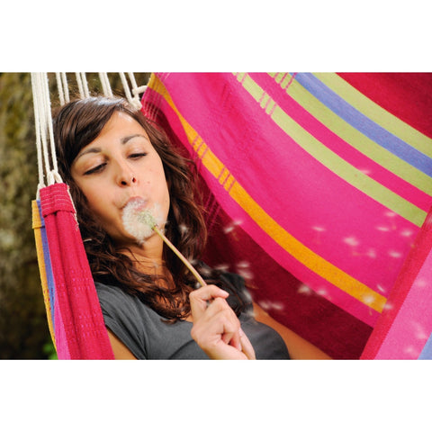 Brasil Grenadine Hammock Chair-Hammock Chair-Amazonas,Cotton,Dropship,Hammock chair,Hanging Chair,Indoor,Pink,Purple,Red,Single-Learning SPACE