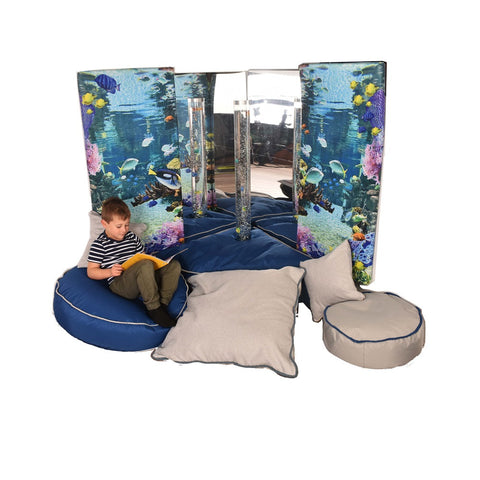 Bubble Tube Nurture Corner - Aquarium Full Set including Cushions and Bubble Tube-AllSensory,Bean bags,Bean Bags & Cushions,Bubble Tube Accessories,excell2,Home Bubble Tubes & Walls,Plinths,Sensory,Sensory Processing Disorder,Sensory Room Furniture,Sensory Wall Panels & Accessories,Underwater Sensory Room,Visual Sensory Toys,Wellbeing Furniture-Learning SPACE