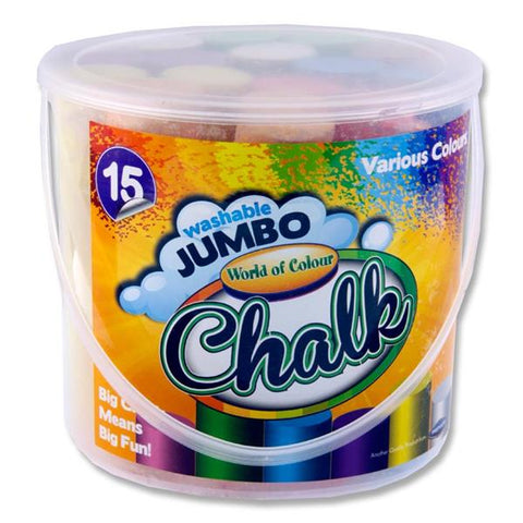 Bucket 15 Jumbo Sidewalk Chalk - Coloured-Art Materials,Arts & Crafts,Baby Arts & Crafts,Chalk,Early Arts & Crafts,Primary Arts & Crafts,Stationery-Learning SPACE