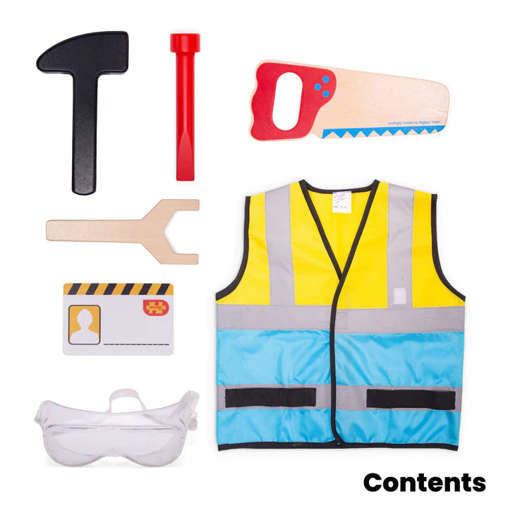 Builder Dress Up Role Play Costume-Bigjigs Toys, Christmas, Dress Up Costumes & Masks, Role Play-Learning SPACE