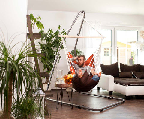 California Terracotta Hanging Chair-Hanging Chair-Amazonas,Brown,Cotton,Dropship,Hammock chair,Hanging Chair,Indoor,Orange,Single,Terracotta-Learning SPACE