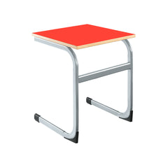 Cantilever Euro Tables: Square Single-Classroom Table, Metalliform, Square, Table, Wellbeing Furniture-460mm (3-4 Years)-Red-Learning SPACE