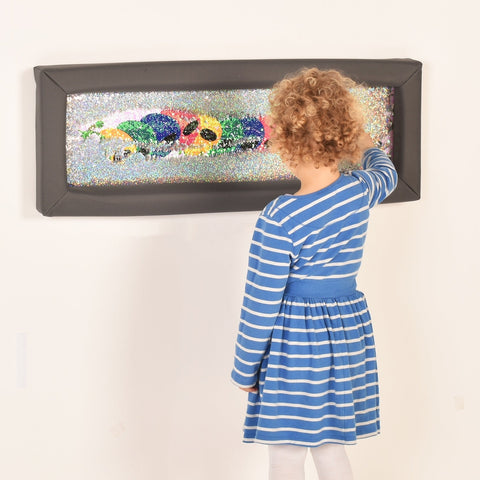 Caterpillar Padded Flip Sequin Board-Early Years Sensory Play,excell2,Nursery,Rainbow Theme Sensory Room,Sensory,sensory activity,Sensory Wall Panels & Accessories,Tactile Toys & Books-Learning SPACE