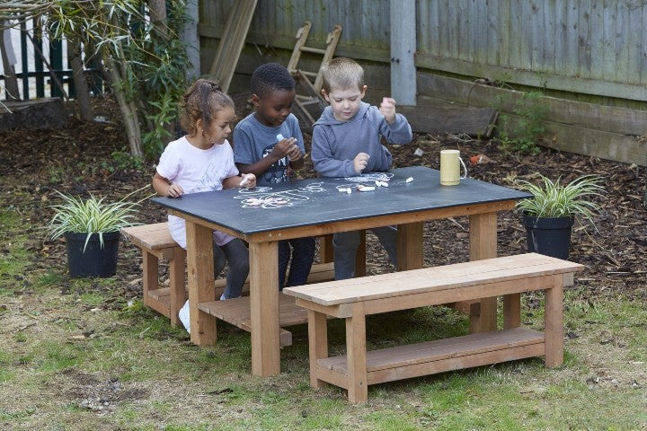 Chalkboard Table And Bench Set-Chalk,Classroom Table,Cosy Direct,Cosy Outdoor,Table,Table & Chair Set,Wooden Table-Learning SPACE