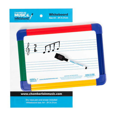 Chamberlain Music 2-Stave Magnetic Whiteboard with Colour Border-Classroom Packs,Music,Music Class Pack-Learning SPACE