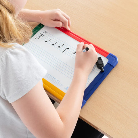 Chamberlain Music 2-Stave Magnetic Whiteboard with Colour Border-Classroom Packs,Music,Music Class Pack-Learning SPACE