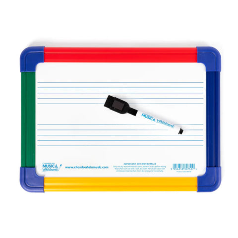 Chamberlain Music 2-Stave Magnetic Whiteboard with Colour Border-Classroom Packs,Music,Music Class Pack-Single-WB139-Learning SPACE