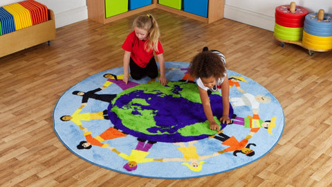 Children of the World™ - 2m Multi-Cultural Carpet-Dropship,Educational Carpet,Kit For Kids,Mats & Rugs,Multi-Colour,Round,Rugs,Wellbeing Furniture,World & Nature-Learning SPACE