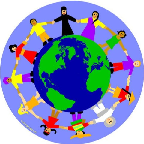 Children of the World™ - 2m Multi-Cultural Carpet-Dropship,Educational Carpet,Kit For Kids,Mats & Rugs,Multi-Colour,Round,Rugs,Wellbeing Furniture,World & Nature-Learning SPACE