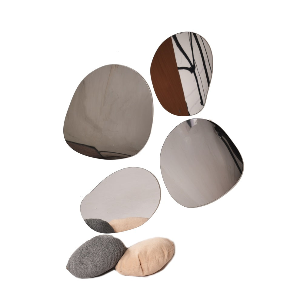 Children's Plastic Safety Mirrors - Pebble Set 4-Dropship,excell2,Playground Equipment,Playground Wall Art & Signs,Sensory Mirrors,Sensory Wall Panels & Accessories-Learning SPACE