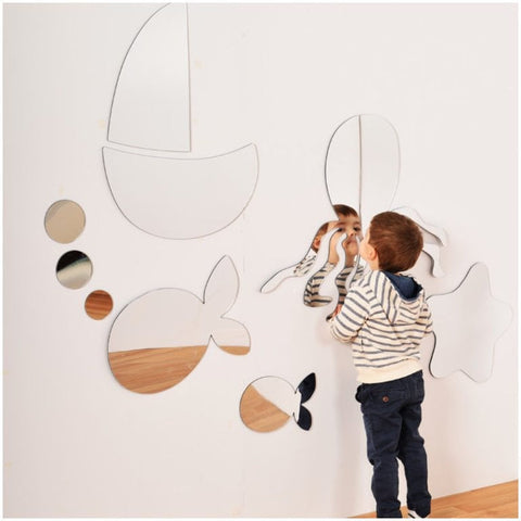 Children's Plastic Safety Mirrors - Sand And Sea-AllSensory,Calming & Anxiety,Down Syndrome,Helps With,Playground Wall Art & Signs,Sensory Mirrors,Sensory Seeking,Underwater Sensory Room-Learning SPACE