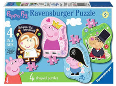 Children’s Puzzle Peppa Pig 4 Shaped Jigsaw Puzzles-2-12 Piece Jigsaw,Fine Motor Skills,Peppa Pig,Ravensburger Jigsaws-Learning SPACE