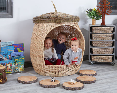 Children's Wicker Acorn Corner Pod-Cosy Direct, Nooks dens & Reading Areas, Play Dens, pod, Sensory Dens, Wicker & Willow Dens-Learning SPACE