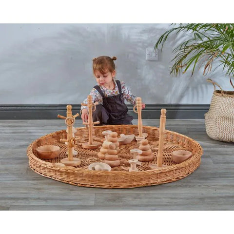 Circular Wicker Play Tray - (D)100cm-Cosy Direct,Fine Motor Skills,Imaginative Play,Role Play,Storage Bins & Baskets,Trays-Learning SPACE